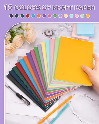 Miniatura 3 de Dynta A5 Journals 45pcs 15 Colors Lined Notebooks Bulk College Ruled 5.5 x 8.3 Inches for Class or Conference, 30 Sheets/60 Pages