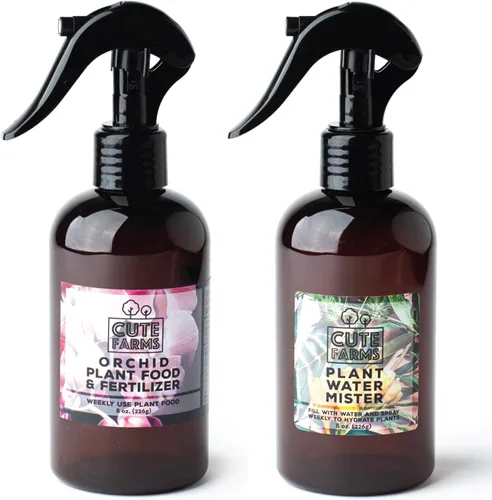 Cute Farms Fertilizante en Aerosol para Plantas de Orquídea (Botella de Spray de 8 oz + UN Rociador de Agua)