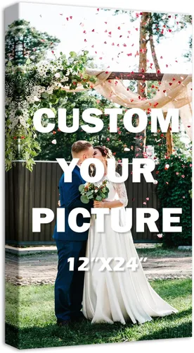 Miniatura 29 de YYYYHPP Impresiones en lienzo con tus fotos, arte de pared personalizado de foto a lienzo, impresión en lienzo para boda, familia, bebé, mascotas
