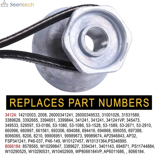 Miniatura 4 de Seentech 341241 Correa de secadora y polea de motor 8066184 - Compatible para secadoras Whirlpool, Kenmore – Reemplace