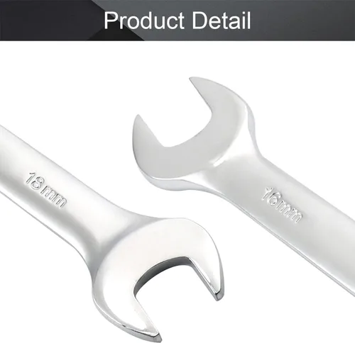 Miniatura 4 de Utoolmart Llave de extremo abierto doble de 0.630 in x 0.709 in métrica, herramienta de reparación de llave de 6.890 in de longitud, CR-V, pulido
