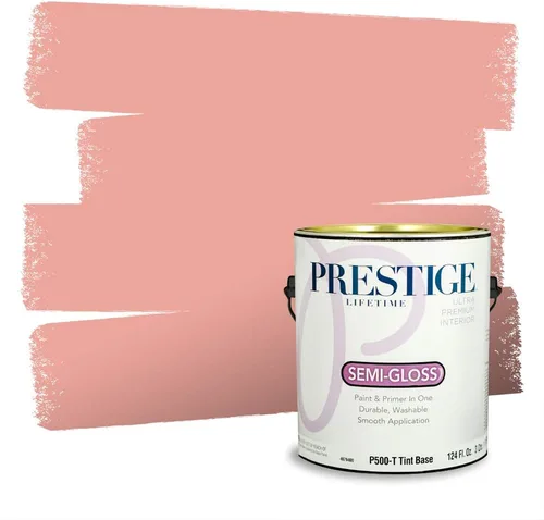 Miniatura 685 de Prestige Paints Pintura exterior e imprimación en uno, 1 galón, plano, coincidencia comparable de Valspar* Amber Rose*