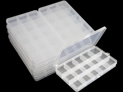 Miniatura 9 de Caja de almacenamiento de plástico transparente de 6 piezas con cierre hermético, contenedor organizador para lápices, rompecabezas, juguetes