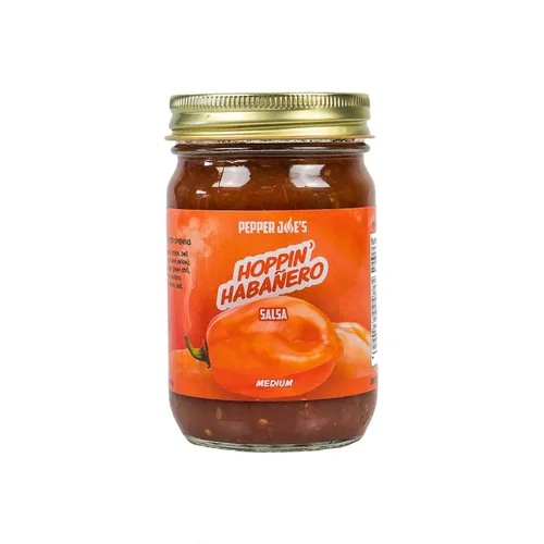 Pepper Joe's Salsa Habanero Fiery - Salsa habanero asada picante gourmet con pimientos frescos - Tarro de 12 onzas de salsa picante