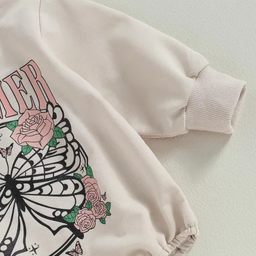 Miniatura 3 de Mameluco de manga larga para bebé, niño, niña, ropa occidental, estampado de letras, mono de vaquera, traje de otoño