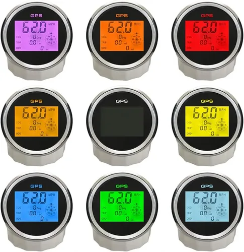 ELING Kit de velocímetro digital GPS de 3.346 in, 0.0-620.7 mi/h MPH nudos, curso de trímetro para coche, Go Kart, ATV, moto, (negro+acero Negro y
