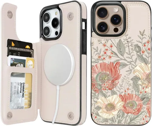 Miniatura 40 de uCOLOR Funda compatible con iPhone 13 Pro Max de 6.7 pulgadas con ranura para tarjetero, función atril, doble cierre magnético y diseño de bloqueo