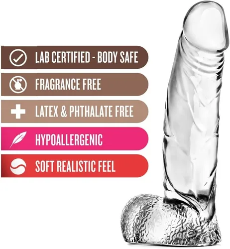 Miniatura 2 de Blush - Consolador realista de 5.5 pulgadas Naturally Yours Ding Dong, suave y delgado, para principiantes, anal y vaginal, juguete sexual para Claro