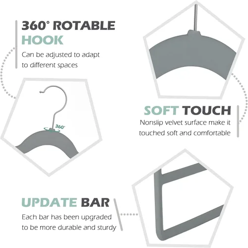Miniatura 7 de Percha de pantalones de terciopelo que ahorra espacio, antideslizante, percha para pantalones y pantalones cortos, Myfolrena, perchas para jeans