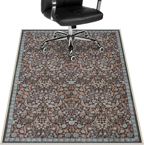 Miniatura 10 de Anidaroel Tapete floral para silla de oficina para suelo de madera, 48 x 60 pulgadas, alfombra para debajo de la silla del escritorio, tapete