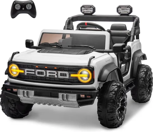 Miniatura 8 de ENYOPRO coche de 2 plazas para niños de 24V con licencia Ford Bronco Raptor, camioneta eléctrica de juguete con control remoto, absorción de Azul
