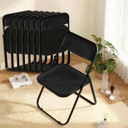 Miniatura 9 de Paquete de 2 sillas plegables de plástico, sillas plegables de plástico, sillas de fiesta portátiles para interiores y exteriores, asientos