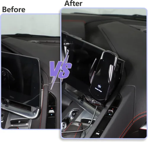 Miniatura 2 de Soporte de teléfono compatible con Chevrolet Corvette C8 2020-2025, C8 Accessories Soporte de teléfono de coche (estilo A)