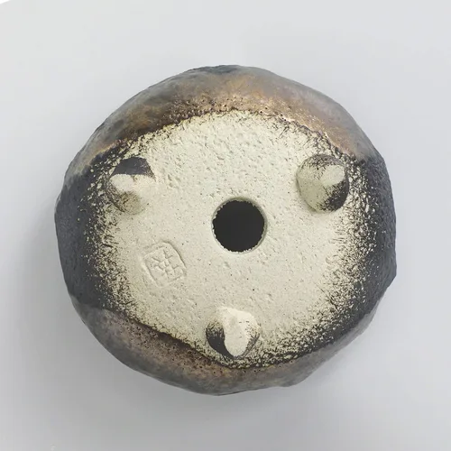 Miniatura 4 de Maceta de bonsái japonesa artesanal en forma de media luna de la serie Banko de Wazakura 4.72 in (120 mm), maceta de jardín de cerámica sin esmaltar
