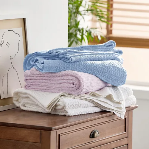 Miniatura 8 de Bedsure Gentlesoft - Manta de 100 % algodón, tamaño Twin XL, para dormitorio universitario, transpirable y suave, manta Twin de tejido waffle