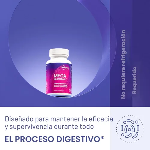 Miniatura 5 de Microbiome Labs MegaSporeBiotic Probióticos para mujeres y hombres, probióticos a base de esporas para la salud intestinal y el apoyo digestivo
