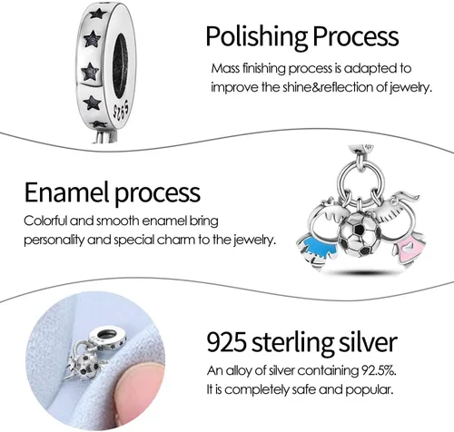 Miniatura 10 de Pandach Dijes colgantes de plata de ley 925 para pulseras y collares, dijes colgantes de Madonna con cuentas de girasol, joyería para mujer