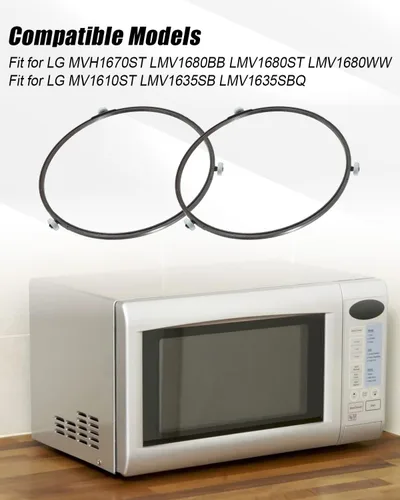 Miniatura 5 de Anillo de soporte giratorio de microondas para LG MVH1670ST LMV1680BB Horno de microondas electrónico Bandeja giratoria de vidrio, reemplaza