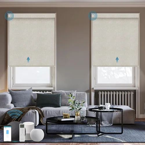 Miniatura 18 de Persiana Motorizada, Compatible con Homekit Thread-Enabled, Persianas Inteligentes 100% Opacas con Control Remoto, Persiana Enrollable Eléctrica