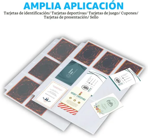 Miniatura 5 de Protector de páginas de 9 bolsillos – 648 bolsillos premium de doble cara fundas para tarjetas de intercambio de páginas para carpeta de 3 anillas