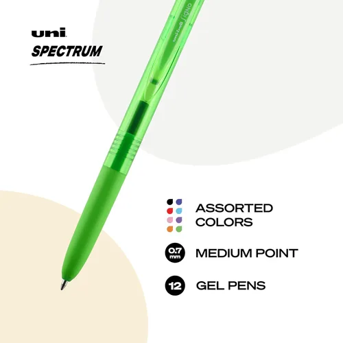 Miniatura 2 de Uniball Spectrum - Bolígrafos de gel retráctiles, punta media (0.028 in), tinta surtida, paquete de 12