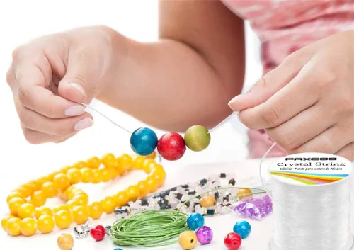 Miniatura 6 de Paxcoo Cuerda elástica de 0.031 in, cuerda elástica de cristal para pulseras, cuentas y fabricación de joyas (393.7 ft)