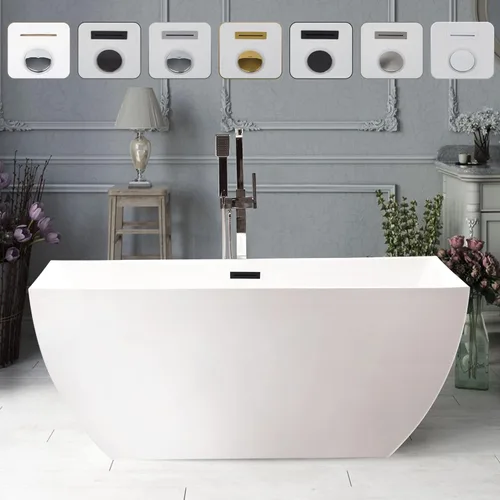 Miniatura 15 de Vanity Art Bañera independiente acrílica de 67 x 32 pulgadas Bañeras de mejoras para el hogar con diseño contemporáneo para remojar y bañarse