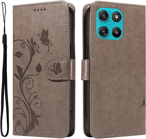 Miniatura 47 de Funda para Motorola Moto E22/E22i, piel sintética, con tarjetero y correa para la muñeca, a prueba de golpes, funda magnética para Motorola Moto Rojo