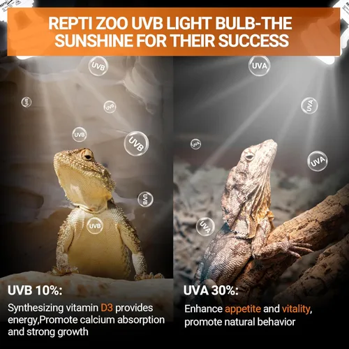 Miniatura 3 de REPTI ZOO Paquete de 2 bombillas UVA UVB para reptiles, 10.0 15 W, lámpara fluorescente compacta en espiral para dragones barbudos, tortugas