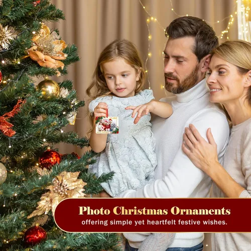 Miniatura 4 de WhatSign Adornos de Navidad para marco de fotos, adornos personalizados para árbol de Navidad, regalo de recuerdo de fotos familiares personalizado