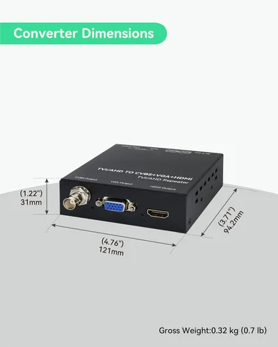 Miniatura 8 de LINOVISION Cámara de seguridad HDMI HD1080P con salida HDMI o VGA, muestra video HD directamente en TV o monitor HDMI sin demora, bucle HDTVI