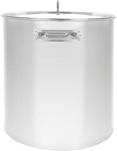 Miniatura 2 de CONCORD - Olla de acero inoxidable pulido para elaboración de cerveza con tapa plana (40 cuartos de galón)