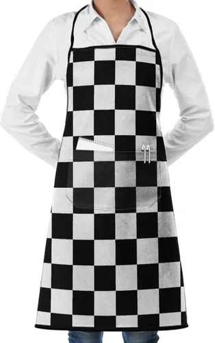 Miniatura 31 de Delantal de cocina para hombres y mujeres, ajustable con bolsillos, delantal de chef
