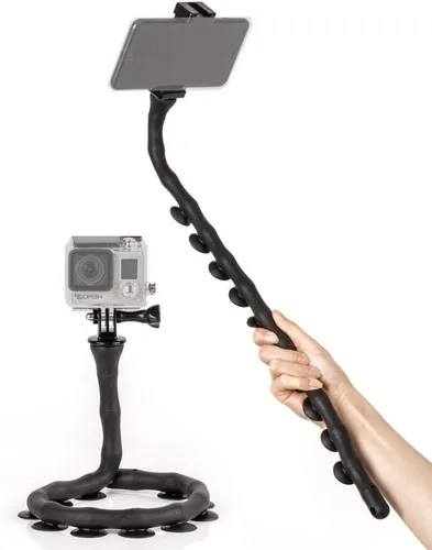Miniatura 2 de Soporte de silicona flexible con ventosa para teléfono móvil de 3 a 6 pulgadas, color negro 2019.
