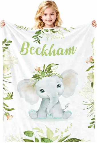 Miniatura 25 de Manta de bebé personalizada con nombre, cobijas de franela suaves y personalizadas con diseño de animales para recién nacidos, niños y niñas