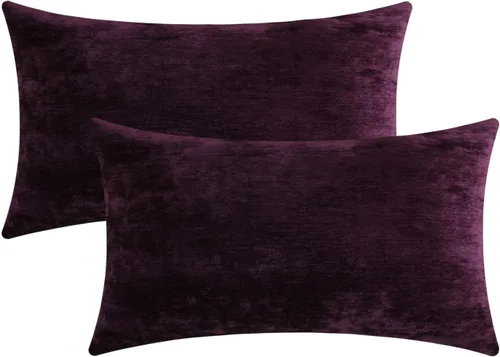 Miniatura 48 de Jeneoo - Fundas de almohada decorativas rojas brillantes de chenilla suave, fundas de cojín cómodas y sólidas para sofá de sala de estar