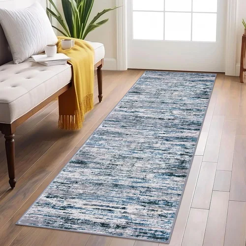 Miniatura 108 de Alfombra de pasillo moderna Lansny 2 x 6 pulgadas, alfombra de cocina lavable verde mostaza multicolor, alfombra antideslizante suave para pasillo