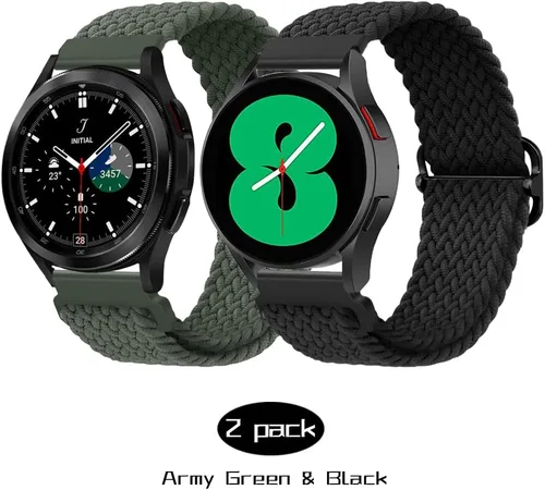 Miniatura 2 de Qimela Paquete de 2 correas deportivas compatibles con Samsung Galaxy Watch 7 6 5 4 1.575 in 1.732 in, Galaxy Watch 6 4 Classic Band 1.654 in 1.811