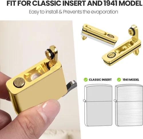 Miniatura 6 de YUSUD Sello de junta para encendedor compatible con Zippo, kit de reparación de metal con almohadilla de fieltro de algodón y ranura de pedernal