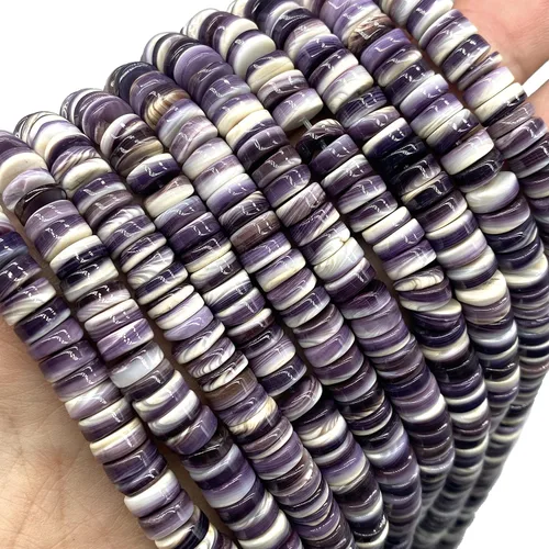 ABCGEMS - Cuentas de concha Wampum más oscuras de EE. UU. AAA Auténtico Quahog de la costa este (primera moneda de América 1637-1673) Producción de