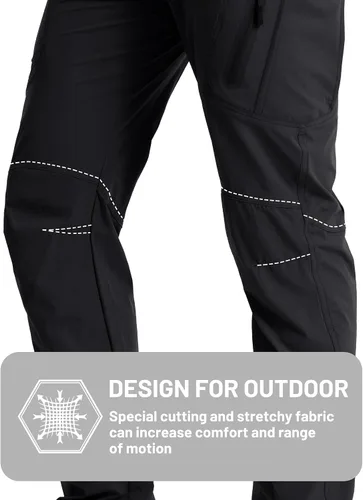 Miniatura 22 de TACVASEN Pantalones tácticos ligeros para senderismo, impermeables, de secado rápido, para trabajo, lluvia, exteriores, 8 bolsillos