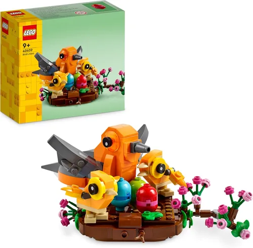 LEGO Kit de juguetes de construcción de nido de pájaro, exhibición de temporada para una mesa o estante, construcción divertida para niños de 9 años
