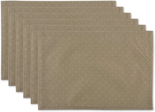 Miniatura 10 de DII Colección de mesa para interior/exterior con agujero para sombrilla con cremallera, lavable a máquina, celosía tonal, mantel, 60 pulgadas