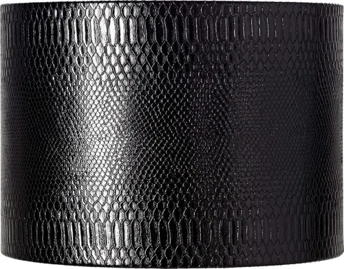 Miniatura 7 de Pantalla de lámpara de tambor grande de tejido de plástico gris y dorado, parte superior de 15 pulgadas x 15 pulgadas inferior x 11 pulgadas de alto