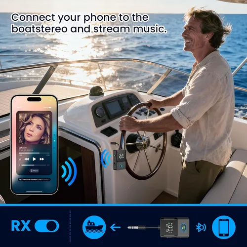 Miniatura 5 de Receptor transmisor Bluetooth para avión, televisores, 2 en 1, adaptador inalámbrico Bluetooth 5.3 compatible con 2 auriculares, teléfonos