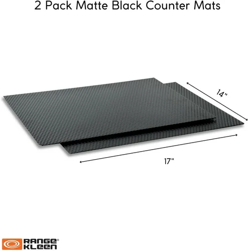 Miniatura 4 de Alfombrilla protectora negra para mostrador/mesa, 14 x 17 pulgadas, paquete de 2 Range Kleen