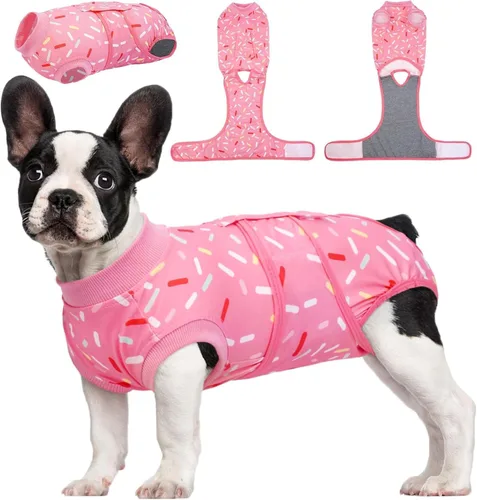 Miniatura 28 de Kuoser Traje de cirugía para perro, cómodo traje de recuperación para perros hembras para cirugía, mameluco protector posoperatorio, alternativa