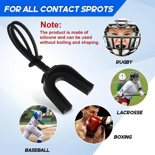 Miniatura 3 de Dunzy 10 protectores bucales con correa extraíble para adultos, jóvenes, niños, para boxeo, lucha libre, baloncesto, lacrosse, hockey, taekwondo