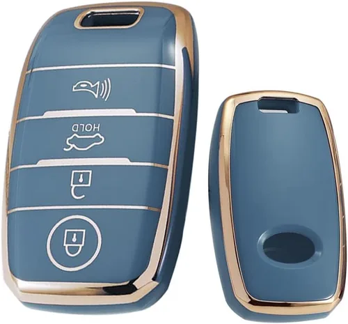 Miniatura 3 de ontto Funda para llave de automóvil de 4 botones compatible con Kia Forte Koup NIRO Optima Rio TPU llavero suave y duradero, color beige