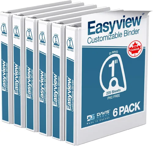 Miniatura 21 de Easyview - Carpetas prémium de 3 anillas con cubiertas transparentes y anillos en D, carpetas para escuela u oficina, 5 pulgadas, paquete de 4